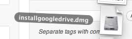click the downloaded google drive dmg file