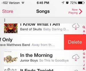 how to delete a song in ios 7 on the iphone 5