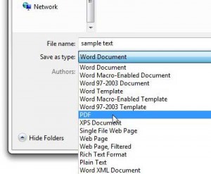 how to save a word document as a pdf in word 2013