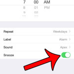 choose the snooze setting, then tap the save button