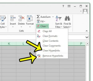 remove the hyperlinks in excel 2013