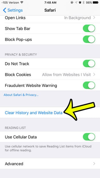 How to Delete Cookies in Safari on an iPhone 6 - 24