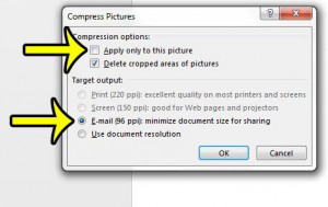 how to compress pictures in powerpoint 2013