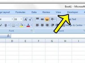 an enabled developer tab in excel 2007