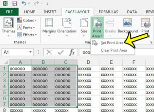 set the print area in excel 2013