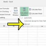 switch to manual calculation in excel 2013