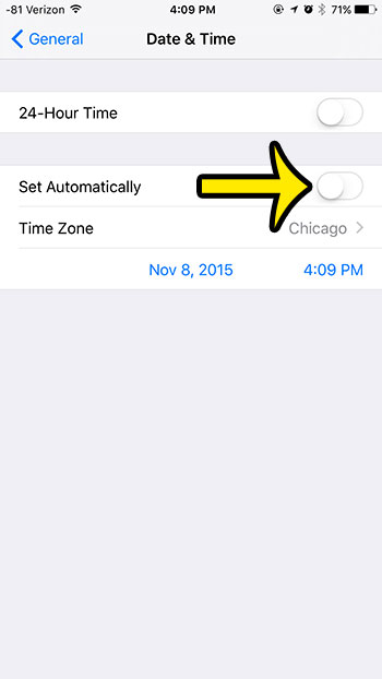set time manually iphone