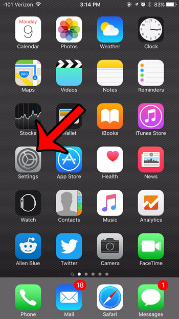 open the settings menu on iphone 6