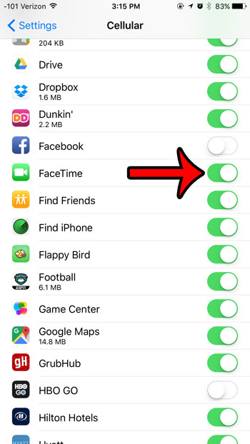 how to use facetime without wifi on iphone 6