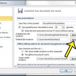 how to change the default save location in powerpoint 2010