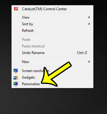 right-click, then select Personalize