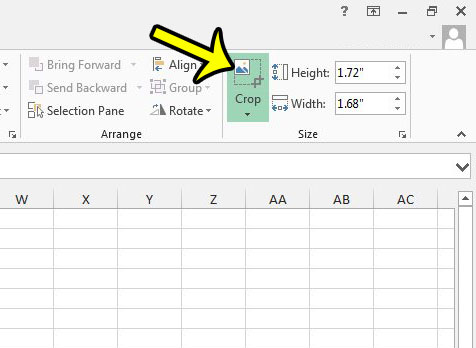 apply the picture crop in excel 2013