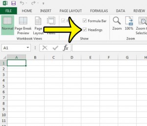 how to unhide headings in excel 2013