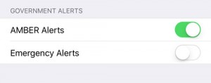 amber alerts and emergency alerts on iphone