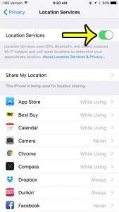 turn off location services in ios 9