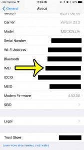 find imei number on iphone 6