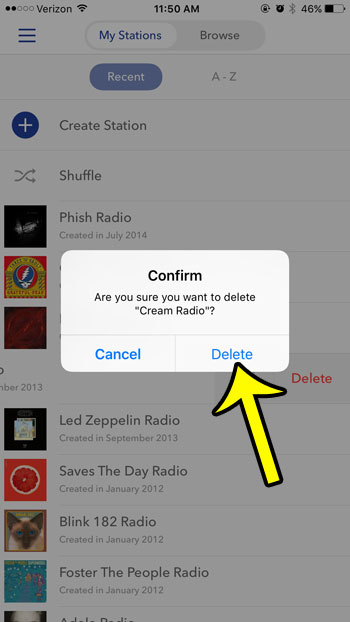 how to delete stations on pandora