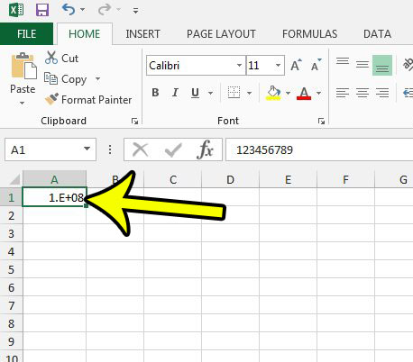 apply number formatting in excel 2013 - step 1