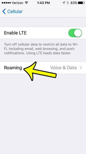 select the roaming option
