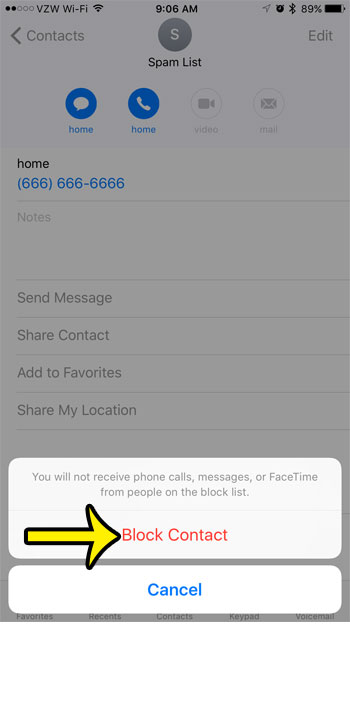 how to create a new blocked phone number on an iphone