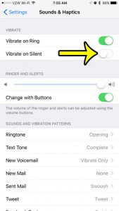 how to stop the iphone from vibrating in silent mode
