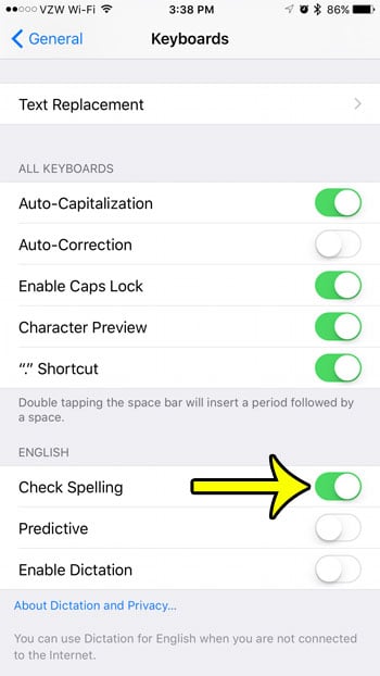 How to Turn on iPhone 7 Spell Check - 92