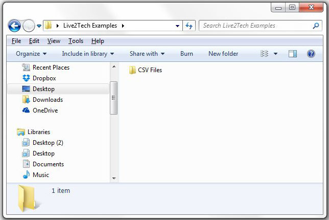 browse to the folder with the csv files