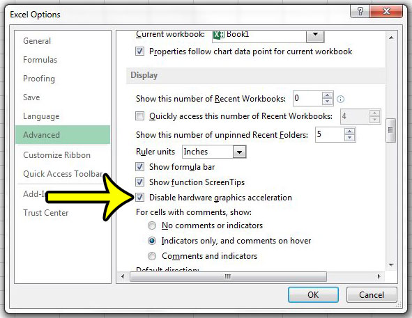 turn off hardware acceleration in excel, word, outlook, or powerpoint