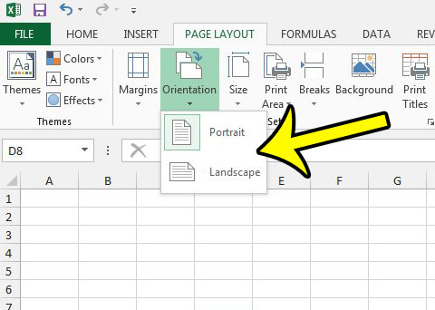 how to change orientation in excel 2013