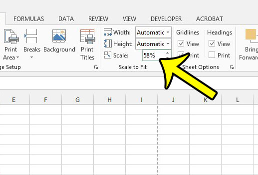 how to manually scale a spreadsheet in excel 2013