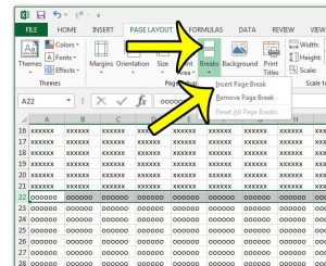 how to insert a page break in excel 2013