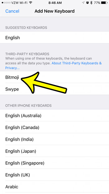how to install the bitmoji keyboard on an iPhone