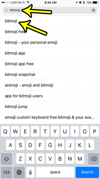search for bitmoji
