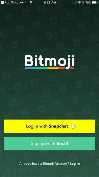 sign up for bitmoji