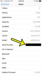 how to find the serial number on an iPhone 7