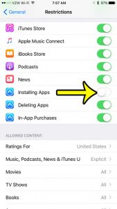how to stop someone from installing apps on an iphone 7