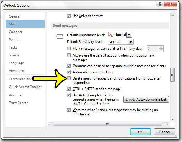 how to stop deleting meeting requests from your inbox in outlook 2013