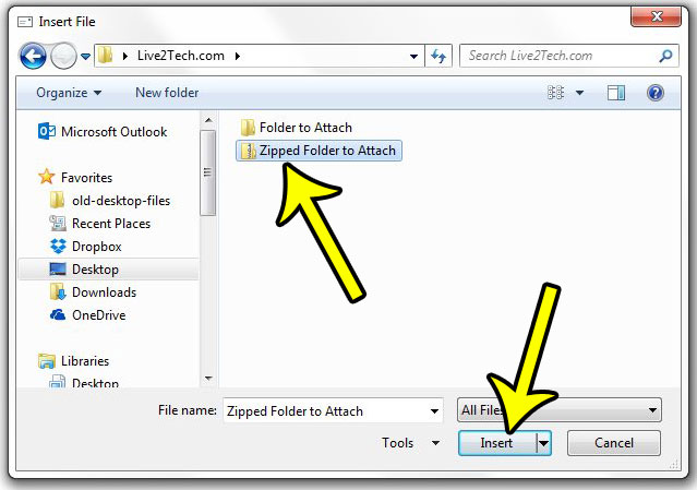 how to send a folder in outlook 2013