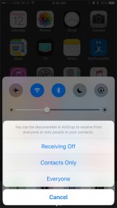 how to turn on airdrop on an iPhone