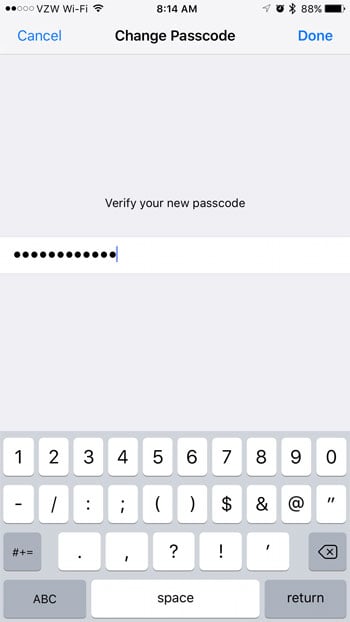 How to Use Letters Instead of Numbers for an iPhone Passcode - 96