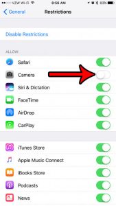 how to turn on restrictions on an iphone 7