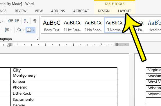 insert new header row in word table