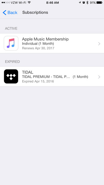 how to cancel tidal on an iphone 7