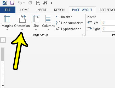 how to change orientation in word 2013