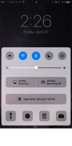 how to open the control center on the iphone 7