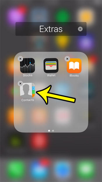 where is contacts icon on iphone 7