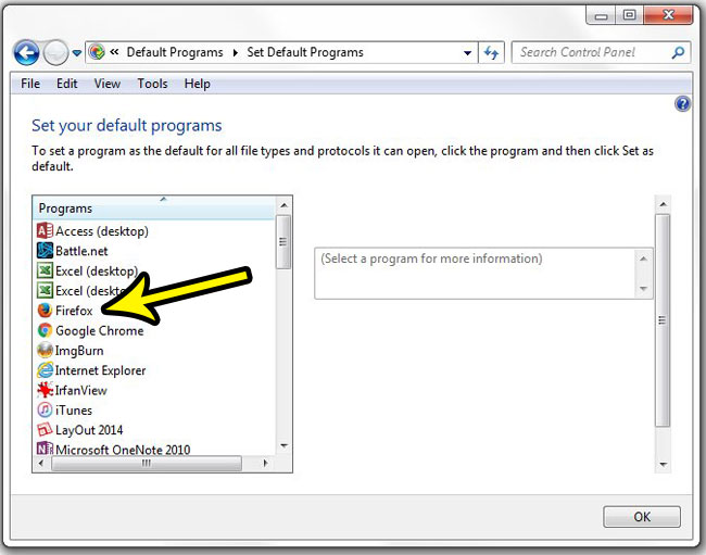 how to change the default web browser in windows 7