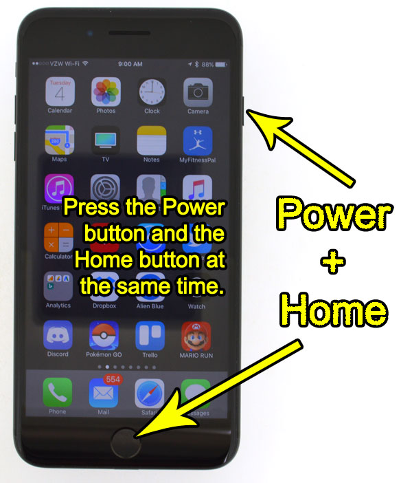 How to screenshot on iphone 7