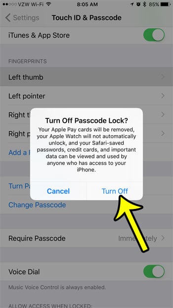 How to Turn Off Passcode on iPhone 7 - 54