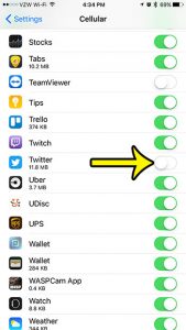 how to block twitter cellular data usage iphone